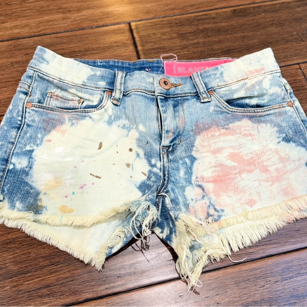 Blank NYC Distressed Painted Cut-Off Shorts